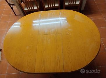 Tavolo rotondo legno allungabile 120x150 anni 90