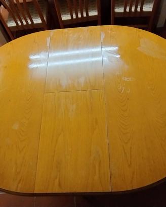 Tavolo rotondo legno allungabile 120x150 anni 90