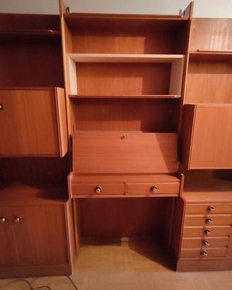 LIBRERIA MODULARE VINTAGE IN LEGNO