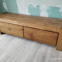 porta tv in rovere rustico con 2 ribalte