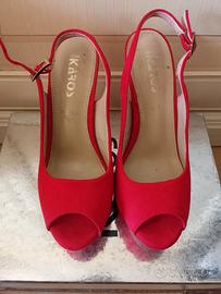 scarpe rosse camoscio 