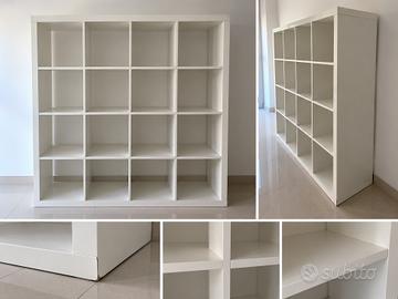 Libreria scaffale bianca 16 vani 150x150 cm