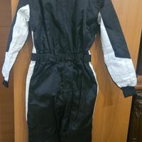 tuta karting nera bianca taglia L Nuova mai indiss