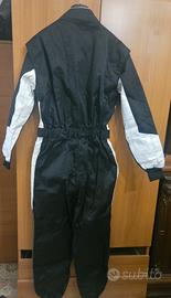 tuta karting nera bianca taglia L Nuova mai indiss