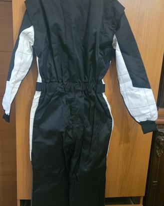 tuta karting nera bianca taglia L Nuova mai indiss