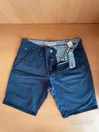 Pantaloncini Chino Cotton & Silk Blu Navy Tg. 48