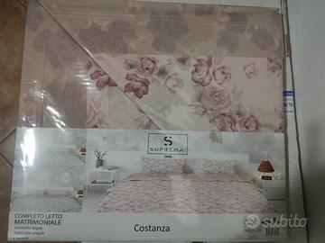 completo lenzuola matrimoniale 100% cotone 
