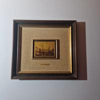 Quadro Vintage Trieste - Il Ponte Rosso in Foglia