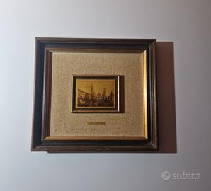 Quadro Vintage Trieste - Il Ponte Rosso in Foglia