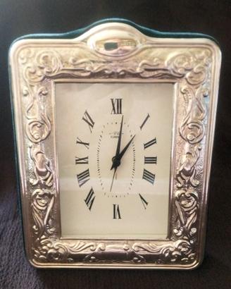 Orologio da tavolo in argento bilaminato
