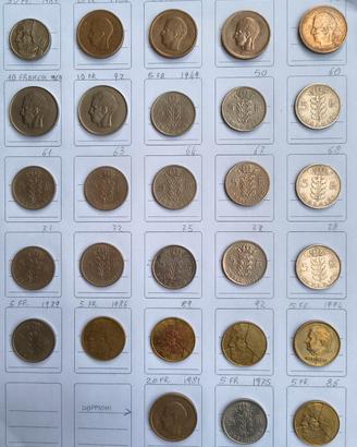 28 Monete Belgio - 50, 20, 10, 5 Franchi (ARGENTO)