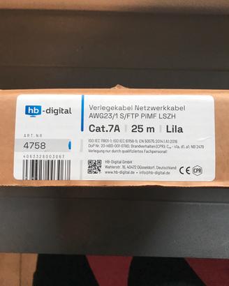 Cavo Ethernet CAT.7A bobina 25mt