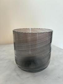 Vaso portacandela Venini a mezza filigrana