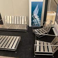 Divano sedie e tavolo da fumo Inox 316