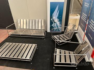 Divano sedie e tavolo da fumo Inox 316