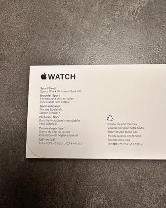 Apple watch cinturino SPORT BAND NERO 42MM S/M
