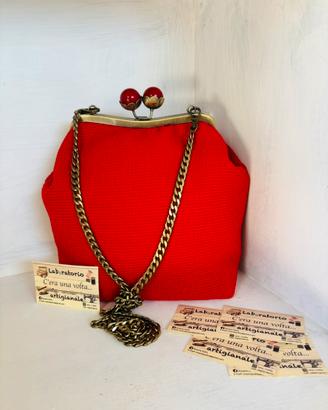 Borsa clic clac in tessuto