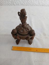 Calamaio Bronzo Antico Putti Leone 800