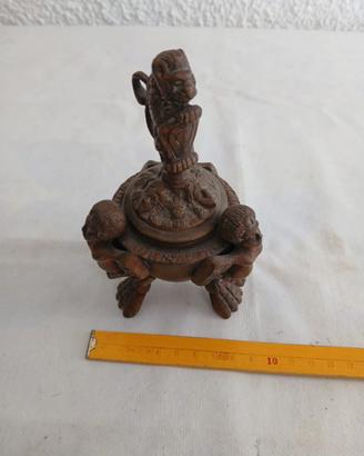Calamaio Bronzo Antico Putti Leone 800