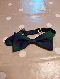 Papillon verde e blu di 100% seta