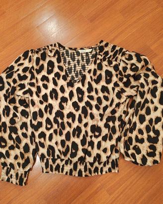 blusa da donna ONLY con stampa animalier leopardat