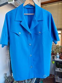 Camicetta a maniche corte blu - Made in Italy