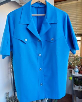 Camicetta a maniche corte blu - Made in Italy