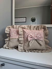Coppia copricuscini shabby chic