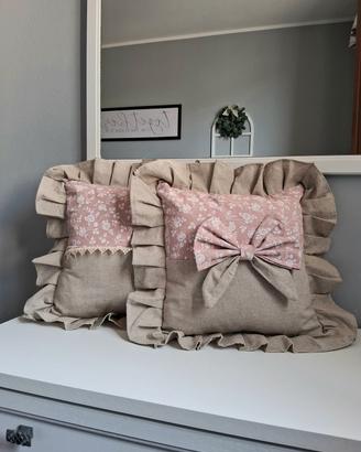 Coppia copricuscini shabby chic