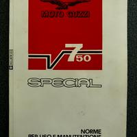 Libretto uso e manutenzione Guzzi V7 Special 1971