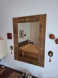 Specchio in Ottone Luciano Frigerio Anni '70 62x84