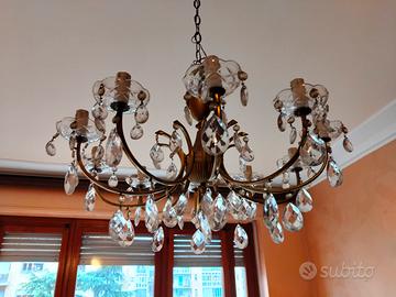 Lampadario gocce cristallo stile Maria Teresa 