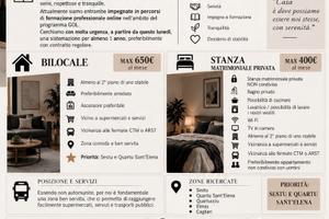 Bilocale/Stanza matrimoniale privata 