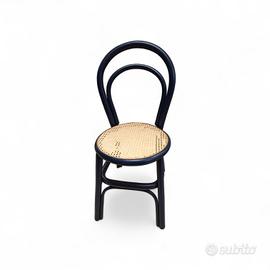 Cinque sedie thonet in rattan e paglia di vienna