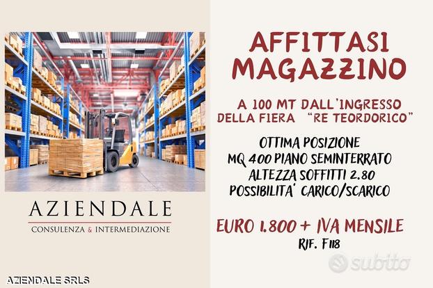 Magazzino piano seminterrato mq 400 zona fiera