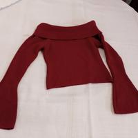 maglia a costine bordeaux 