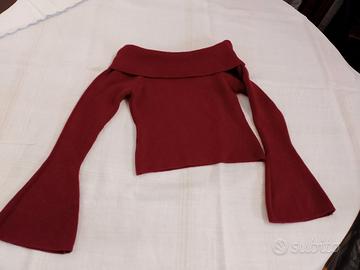 maglia a costine bordeaux 