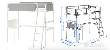 Letto a soppalco Ikea Vitval