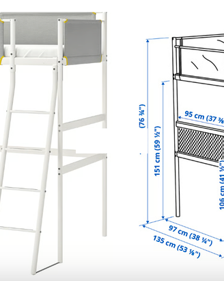 Letto a soppalco Ikea Vitval
