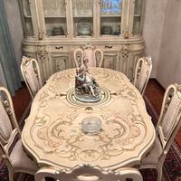 tavolo e 6 sedie stile luigi xv