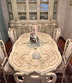 tavolo e 6 sedie stile luigi xv