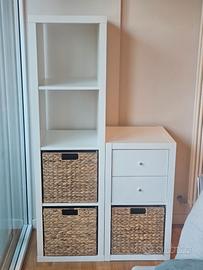 2 scaffali Ikea Kallax + 3 ceste compatibili