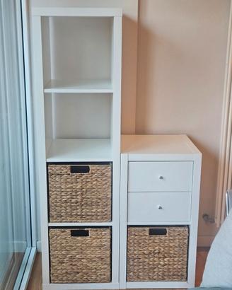 2 scaffali Ikea Kallax + 3 ceste compatibili
