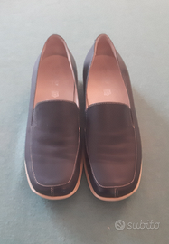 Scarpe Mocassini in Pelle Blu. Misura 37. In otti