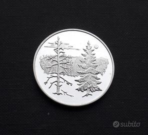 ARGENTO 999 _ med. Anno delle Foreste 1985 15.18gr