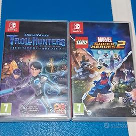 lotto 2 giochi switch: trollhunters e lego marvel