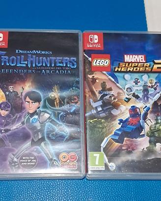 lotto 2 giochi switch: trollhunters e lego marvel