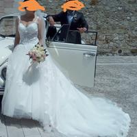 abito da sposa con velo taglia 44
