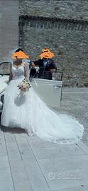 abito da sposa con velo taglia 44