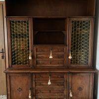 Mobile libreria vintage ‘80 noce massiccio